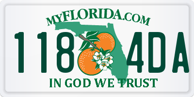 FL license plate 1184DA