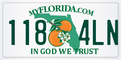 FL license plate 1184LN