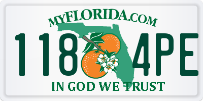 FL license plate 1184PE