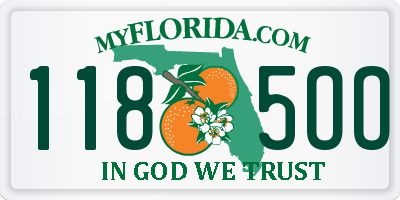 FL license plate 1185OO