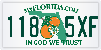 FL license plate 1185XF