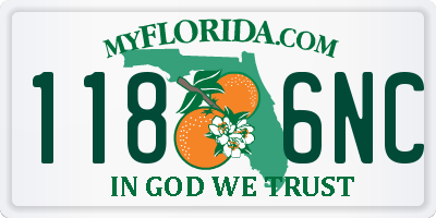 FL license plate 1186NC