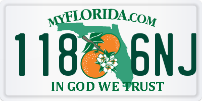 FL license plate 1186NJ