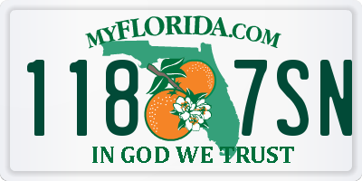 FL license plate 1187SN