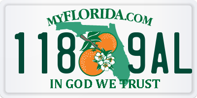 FL license plate 1189AL