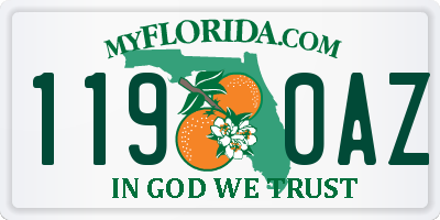 FL license plate 1190AZ