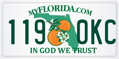 FL license plate 1190KC