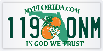 FL license plate 1190NM