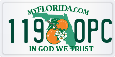 FL license plate 1190PC