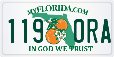 FL license plate 1190RA