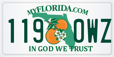 FL license plate 1190WZ