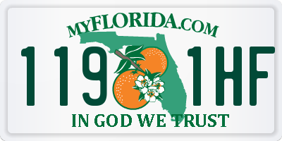 FL license plate 1191HF