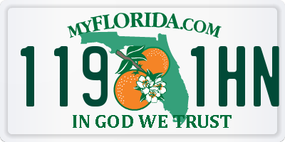 FL license plate 1191HN