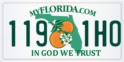 FL license plate 1191HO