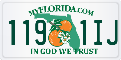 FL license plate 1191IJ