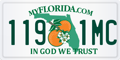 FL license plate 1191MC