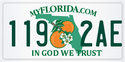FL license plate 1192AE