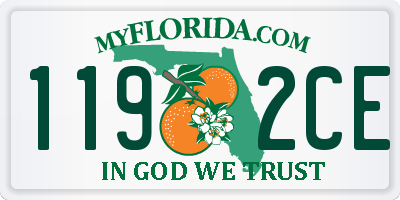 FL license plate 1192CE