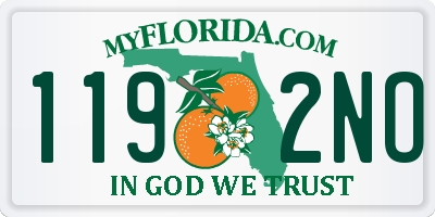 FL license plate 1192NO