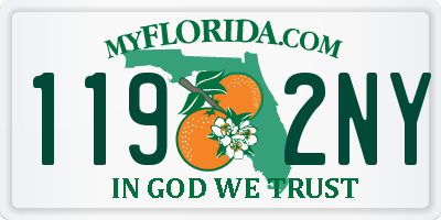 FL license plate 1192NY