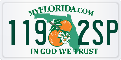 FL license plate 1192SP