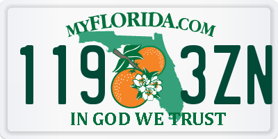 FL license plate 1193ZN