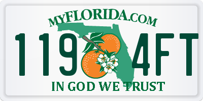 FL license plate 1194FT