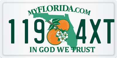 FL license plate 1194XT
