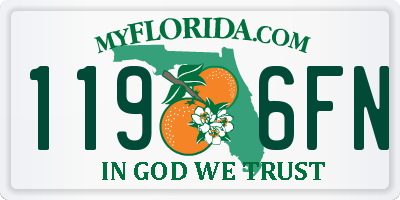 FL license plate 1196FN