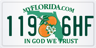 FL license plate 1196HF