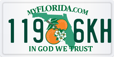 FL license plate 1196KH