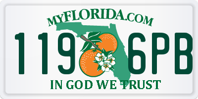 FL license plate 1196PB