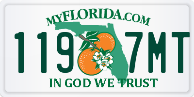 FL license plate 1197MT