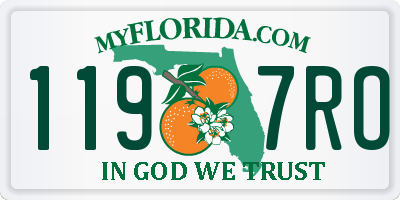 FL license plate 1197RO
