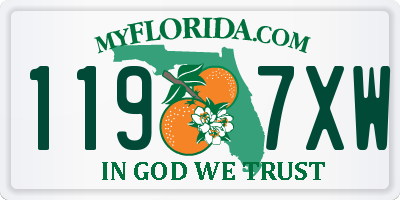 FL license plate 1197XW