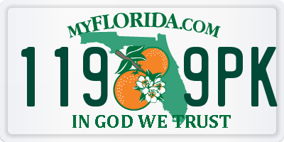 FL license plate 1199PK