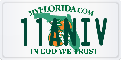 FL license plate 11ANIV