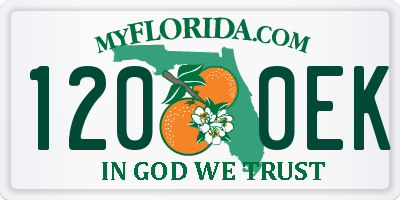 FL license plate 1200EK