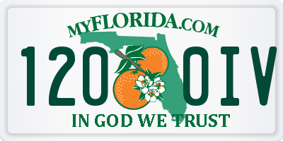 FL license plate 1200IV