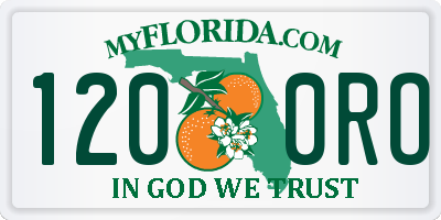FL license plate 1200RO