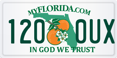 FL license plate 1200UX
