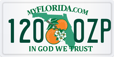 FL license plate 1200ZP