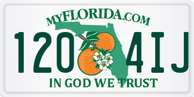 FL license plate 1204IJ