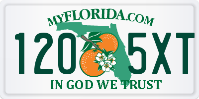 FL license plate 1205XT
