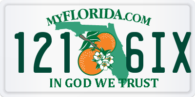 FL license plate 1216IX