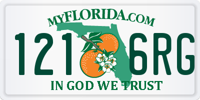 FL license plate 1216RG