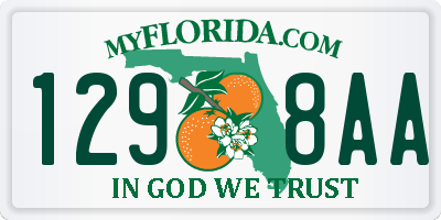 FL license plate 1298AA