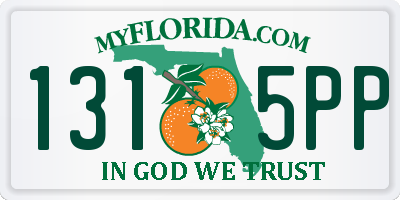 FL license plate 1315PP