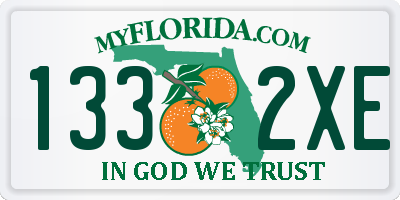 FL license plate 1332XE