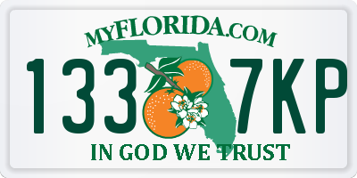 FL license plate 1337KP